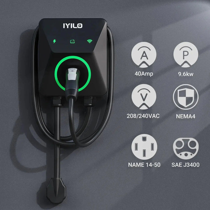 IYILO Level 2 EV Charger NACS (J3400) Plug-In 40A (NEMA 14-50)