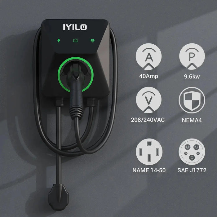 IYILO Level 2 EV Charger J1772 Plug-In 40A (NEMA 14-50)