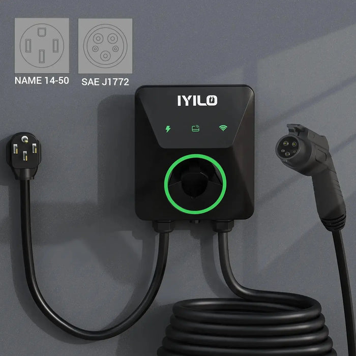 IYILO Level 2 EV Charger J1772 Plug-In 48A (NEMA 14-50, Hardwire-Convertible)