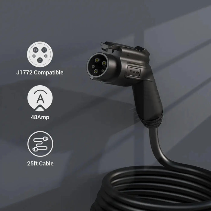 IYILO Pro Level 2 EV Charger J1772 Hardwired 48A with Energy Meter