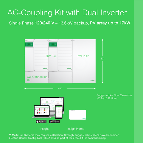 Image of Schneider | AC Coupling with Dual Inverter System Bundle - 13600W 120/240v Output | 17000W PV Input [BNDL-S0001]