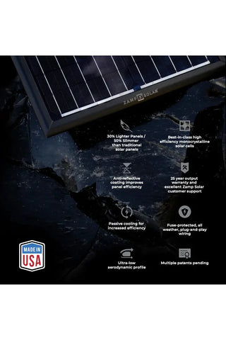 Image of Zamp Solar OBSIDIAN® SERIES 25 Watt Solar Panel Kit