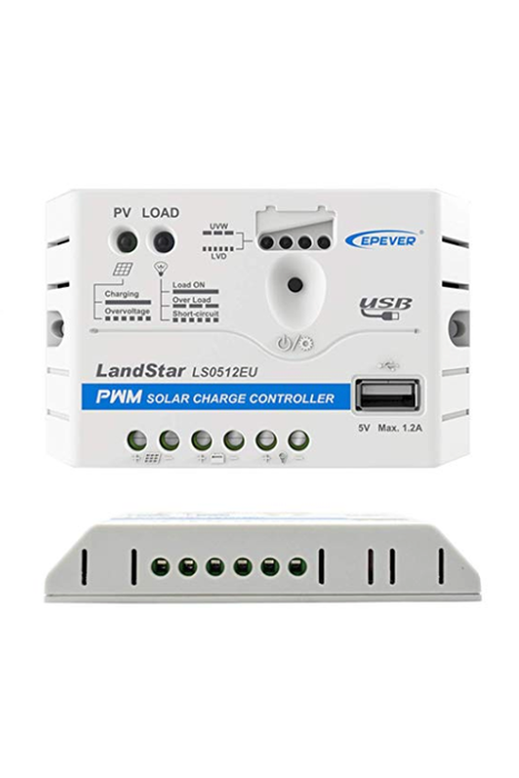 ACOPOWER 10W 12V Solar Charger Kit, 5A Charge Controller with Alligator Clips