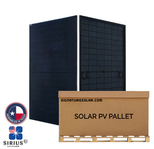 12.7kW Pallet - Sirius PV 410W Bifacial Solar Panel (Black) | Assembled in Texas | ELNSM54M-HC-410 | Up to 533W with Bifacial Gain | Full Pallet (31 Solar Panels) - 12.7kW Total Pallet