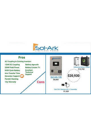 Image of 2 x Sol-Ark 12K 120/240/208V 48V [All-In-One] Pre-Wired Hybrid Solar Inverters | 10-Year Warranty