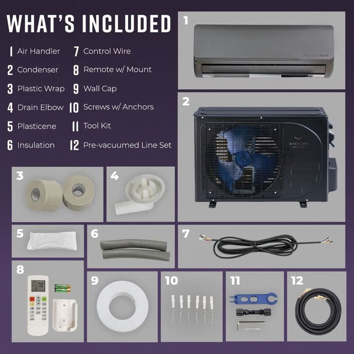 Stealth 12,000 BTU 22.5 SEER Single Zone Wall Mount Mini Split System
