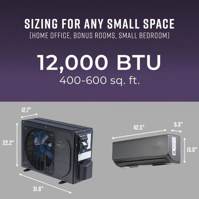 Stealth 12,000 BTU 22.5 SEER Single Zone Wall Mount Mini Split System