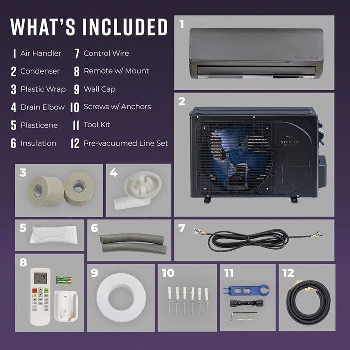Stealth 24,000 BTU 21 SEER Single Zone Wall Mount Mini Split System