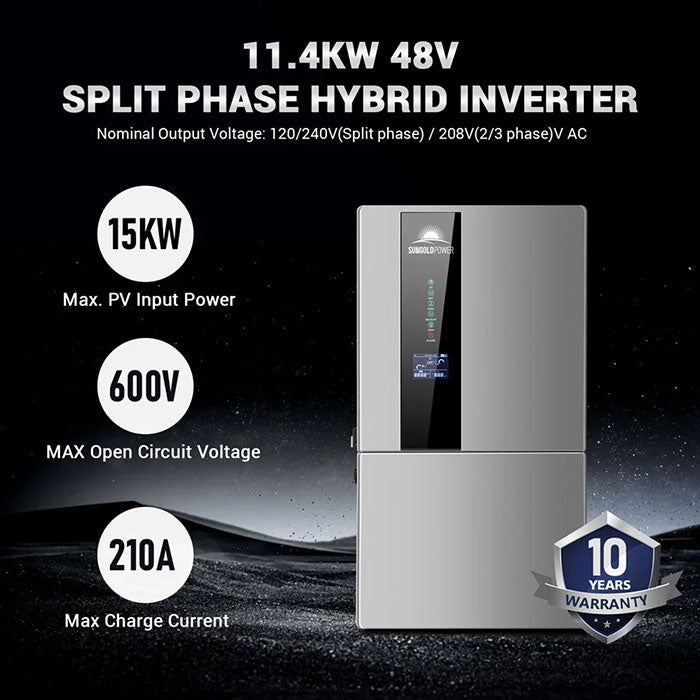 SunGoldPower 11.4KW 48V Split Phase Hybrid Inverter