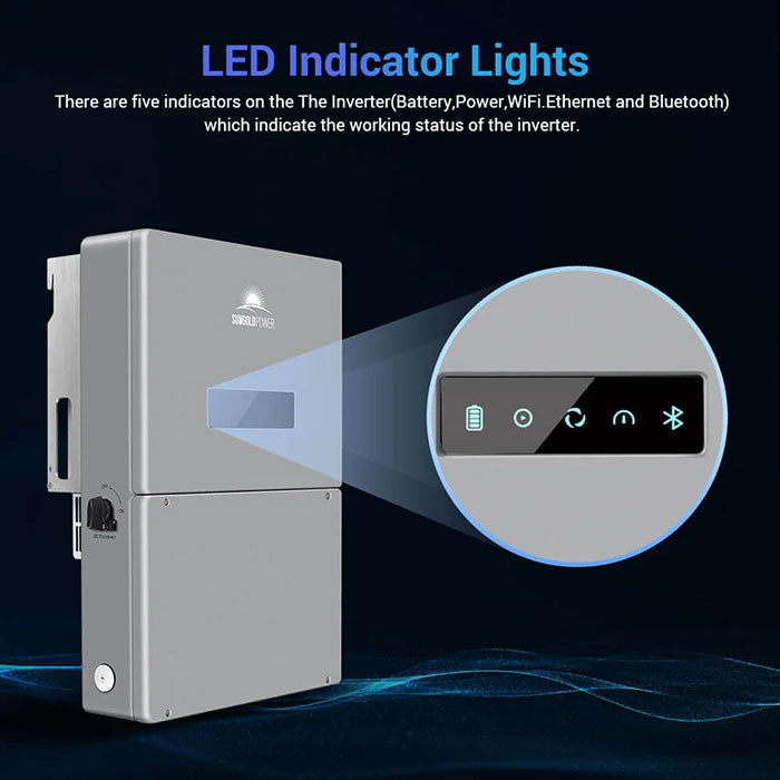 SunGoldPower 11.4KW Hybrid Split Phase Inverter w/ APS Transmitter