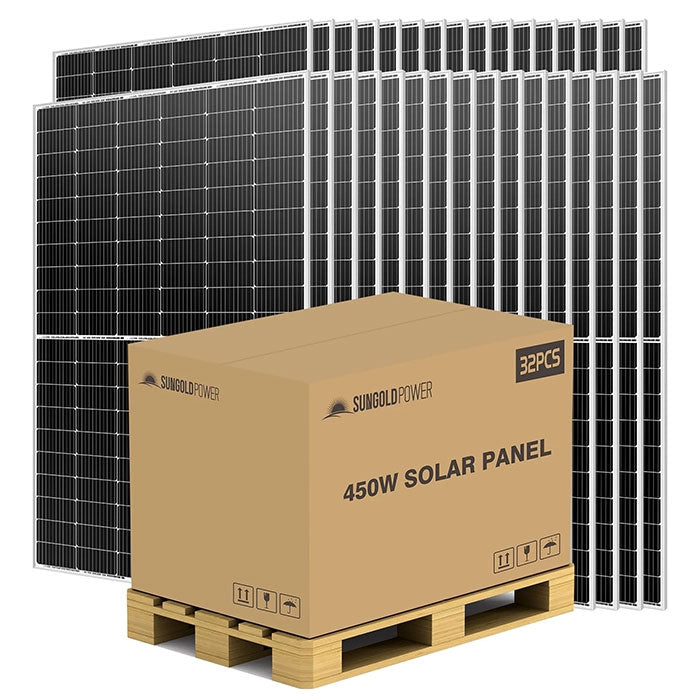 SunGoldPower 450W Mono PERC Solar Panel Full Pallet (32 PANELS)