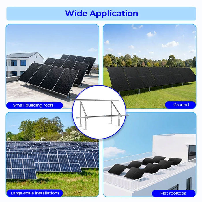 SunGoldPower Modular & Expandable Ground Mount Brackets for 2× 400W–590W Solar Panels