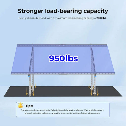 SunGoldPower Modular & Expandable Ground Mount Brackets for 2× 400W–590W Solar Panels