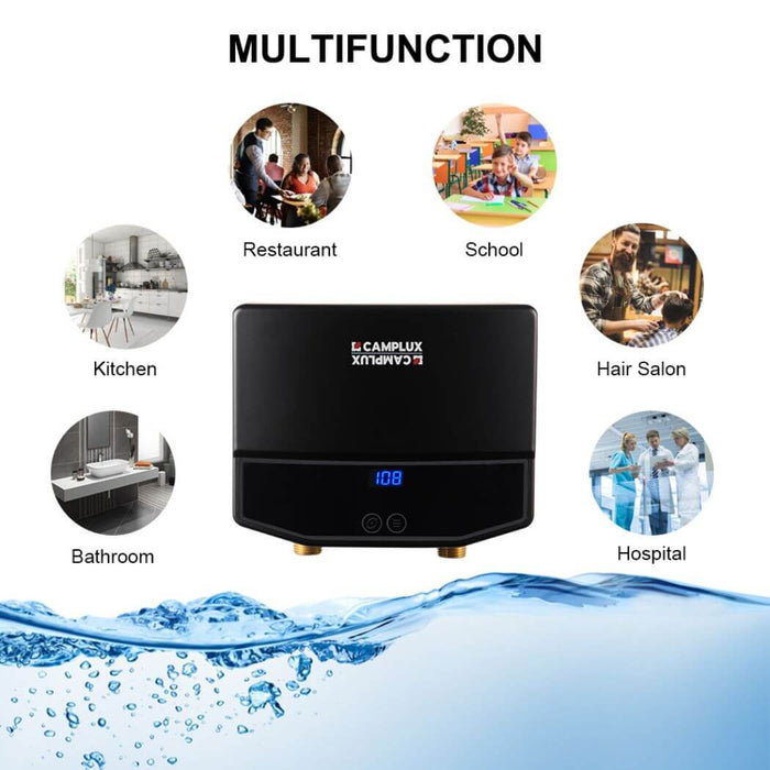 Camplux Electric Instant Water Heater Tankless 120V - 3.5kW | Black