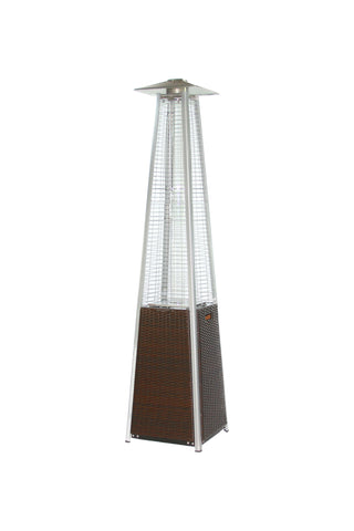 Image of RADtec 89" Tower Flame Patio Heater - Dark Brown Wicker