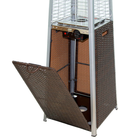 Image of RADtec 89" Tower Flame Patio Heater - Dark Brown Wicker