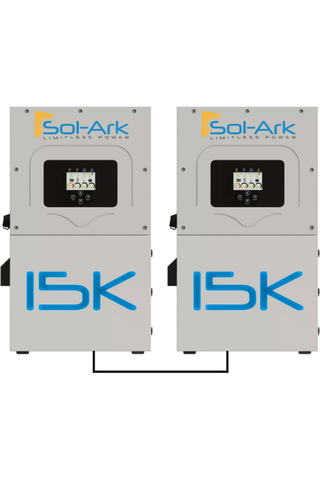 2 x Sol-Ark 15K 120/240/208V 48V [All-In-One] Pre-Wired Hybrid Solar Inverters | 10-Year Warranty