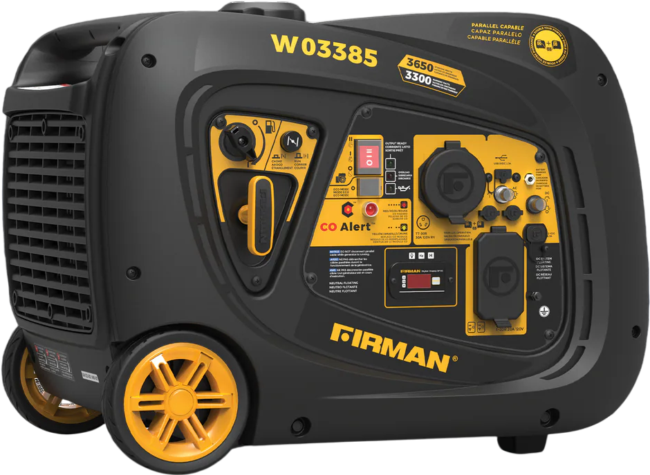 Firman W03385 3300W/3650W Inverter Generator Gas Portable with Electric Start CO Alert New