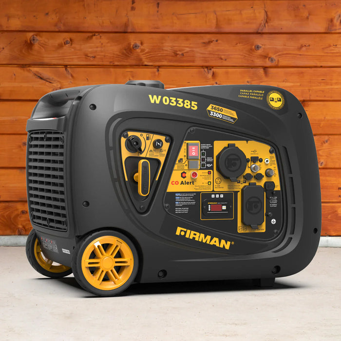 Firman W03385 3300W/3650W Inverter Generator Gas Portable with Electric Start CO Alert New