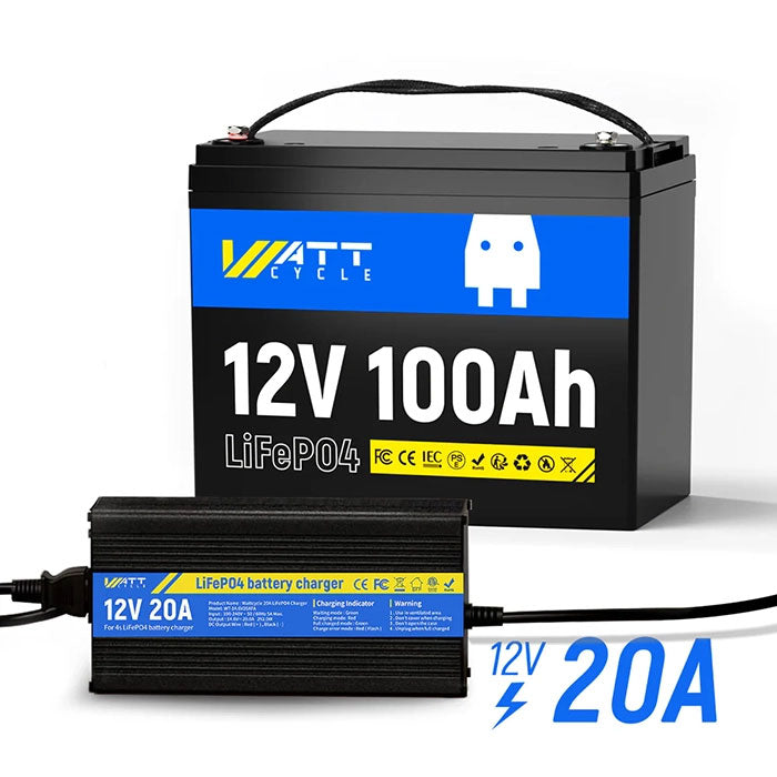 WattCycle 12V 100Ah Group 24 LiFePO4 Battery