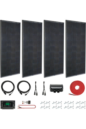 KIT70-SB - Kit fotovoltaico 70W - 12V - con regolatore e lampade led -  Senza batteria - Alpha Elettronica