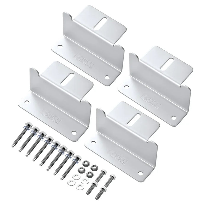 Rich Solar Mounting Hardware Z Brackets With Screws - Set of 4