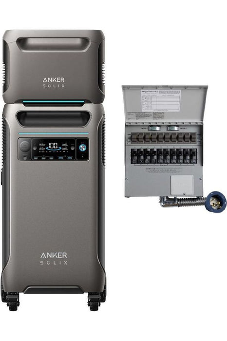 Anker SOLIX F3800 Portable Power Station with Expansion Battery and Transfer Switch - 7.68 KWh