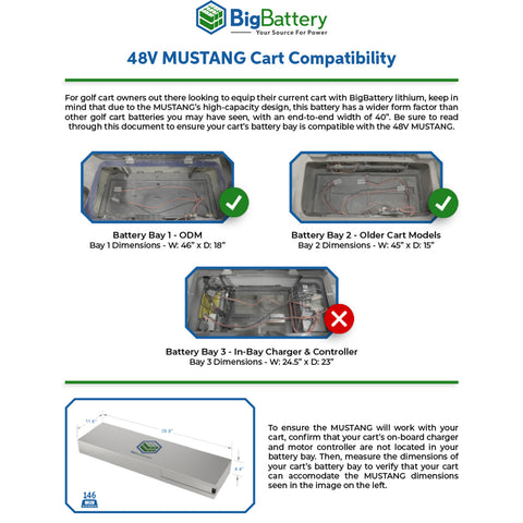 Image of BigBattery | 48V MUSTANG | LiFePO4 Battery 139Ah 7kWh | High-Capacity & Long-Range Golf Cart Battery