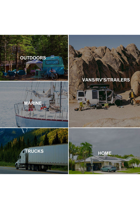 ACOPOWER Deep Cycle GEL Battery Mono Solar Power Complete System with Battery and Inverter for RV Boat 12V Off Grid Kit