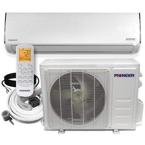 Image of Pioneer® Diamante Pro Series 36,000 BTU 19 SEER2 Ductless Mini-Split Air Conditioner Inverter+ Heat Pump Full Set 230V  with 16 Ft. Kit