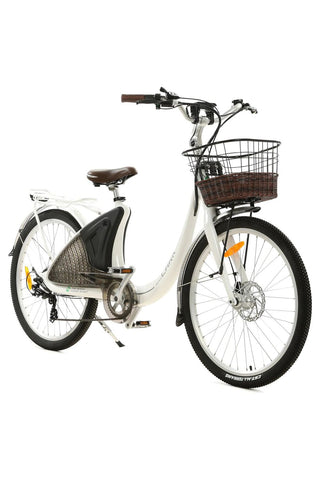 Image of Ecotric Lark 36V/10Ah 500W Electric City Bike with Basket and Rear Rack