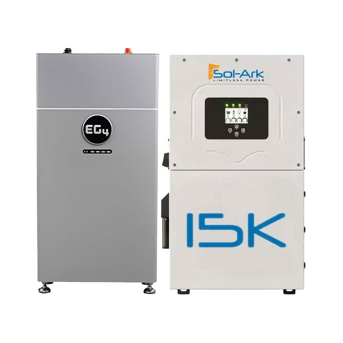 Sol Aek Sol Ark 15K Hybrid Inverter + EG4 48V 314Ah 16kWh Indoor WallMount Bat ...
