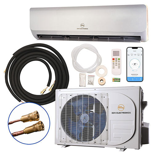 EG4 Hybrid Solar Mini-Split Air Conditioner Heat Pump AC/DC 12000 BTU SEER2 22 Plug-N-Cool Do-It-Yourself Installation