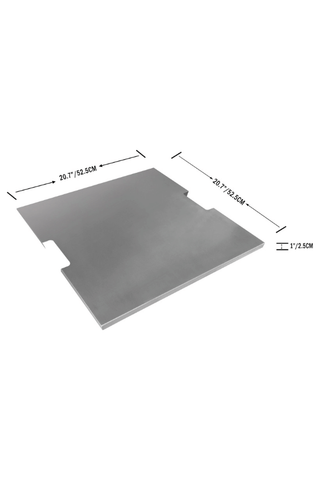 Image of Elementi Square Metal Fire Pit Cover for Elementi Manhattan and Aurora Fire Table OFG103-SS