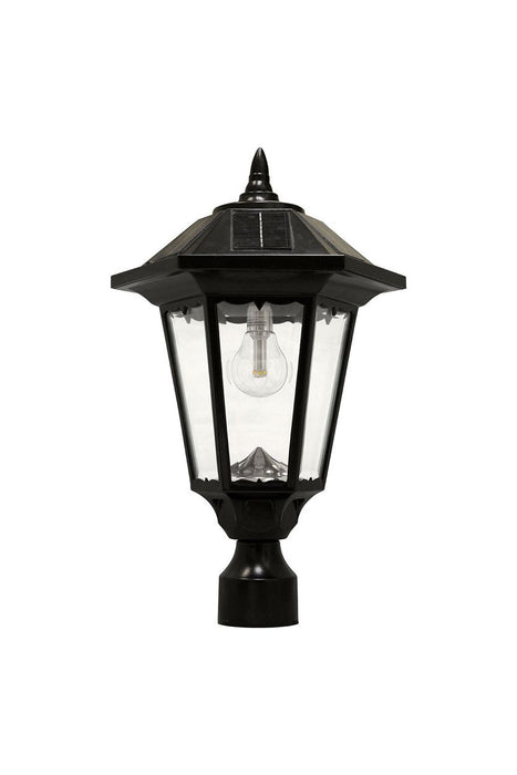 Gama Sonic Windsor Bulb Solar Light - With Pole, Post & Wall Mount Kit - Black