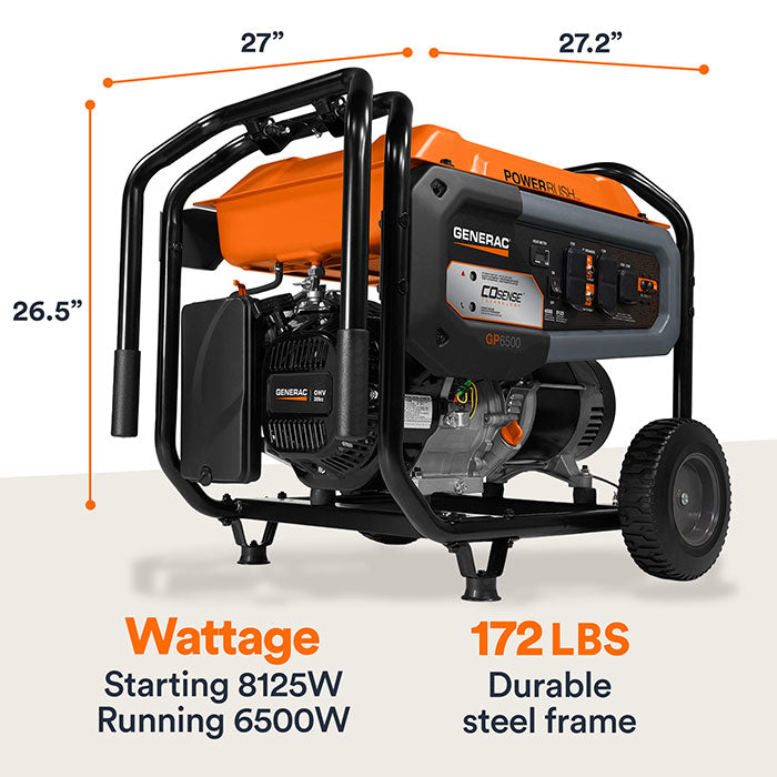 Generac 6500W 49ST/CSA CoSense Electric Start Portable Generator