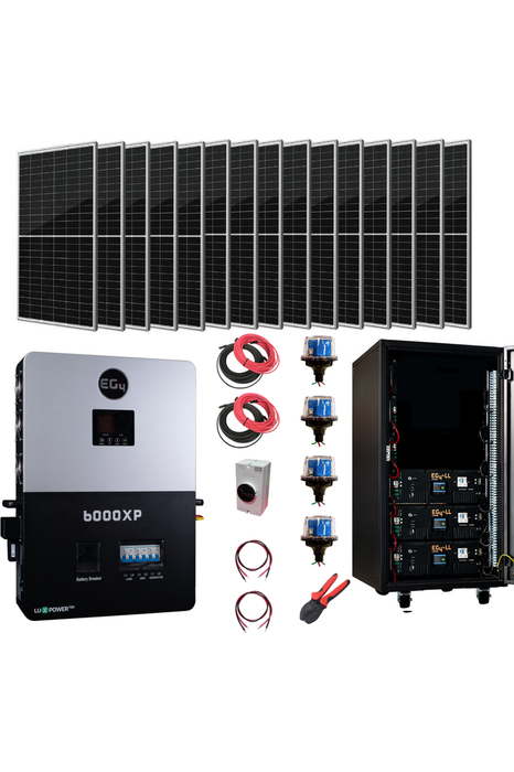 EG4 Complete Off Grid Solar Kit - 12,000W 120/240V Output + 30.72kWh EG4 Lithium Powerwall + 6,400 Watts of Solar PV [KIT-E0005]