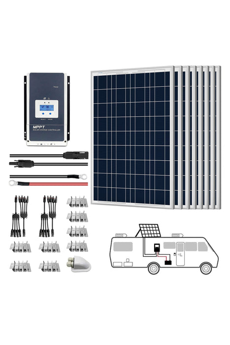ACOPOWER 12V  Polycrystalline Solar RV Kits + MPPT / PWM Charge Controller