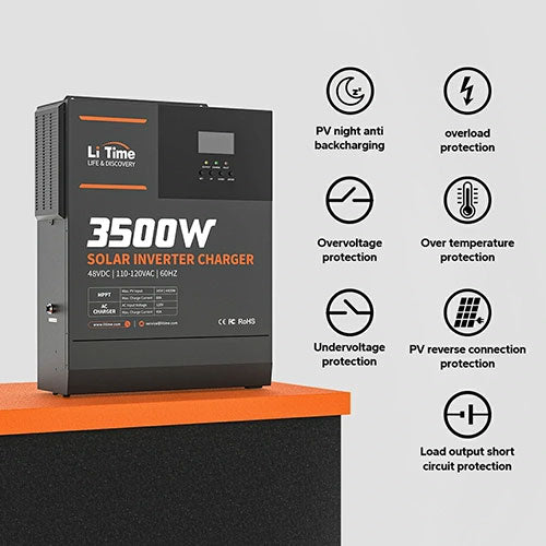 LiTime 48V 3500 Watt Pure Sine Wave All in One Solar Inverter Charger