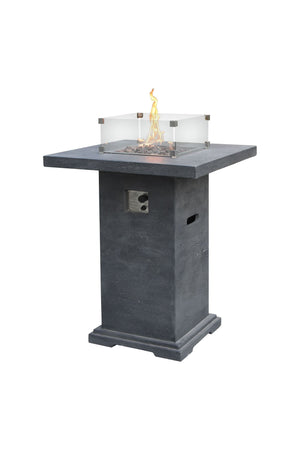 Elementi Montreal 34 in. x 34 in. Square Concrete Liquid Propane Fire Pit OFG221