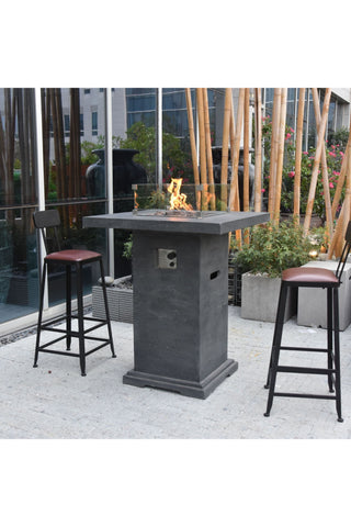 Image of Elementi Montreal 34 in. x 34 in. Square Concrete Liquid Propane Fire Pit OFG221