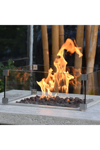 Image of Elementi Montreal 34 in. x 34 in. Square Concrete Liquid Propane Fire Pit OFG221