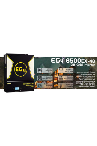 EG4 | 13kW Off-Grid Split Phase Inverter Bundle | 2 x 6500EX-48| 13000W Output | 16000W PV Input | Split Phase 120/240VAC | All in One Solar Inverter System
