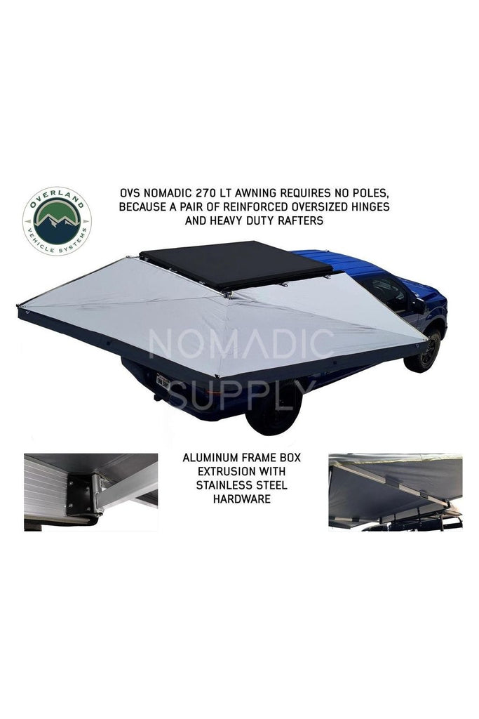 Overland Vehicle Systems Nomadic LT 270 Overlanding Vehicle Awning w/ Wall 1 and 2 (Passenger Side)