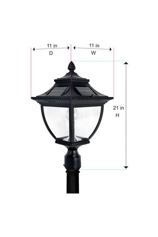 Image of Gama Sonic Pagoda Bulb Solar Lamp Post - Black
