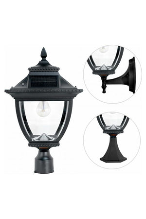 Gama Sonic Pagoda Bulb Solar Lamp Post - Black