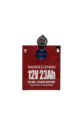 Image of Dakota Lithium 12V 23Ah Battery with Dual USB Ports & Voltmeter