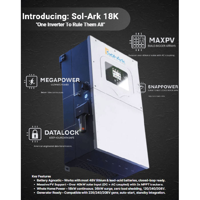 Sol Aek Sol-Ark 18K-2P Hybrid Solar Inverter — Renewable Outdoors