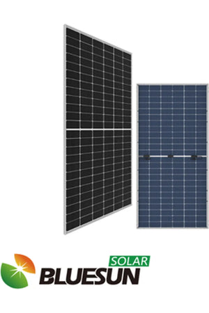 BlueSun 460W Half-Cell Bifacial Solar Panel (Silver) | Up to 575W with Bifacial Gain