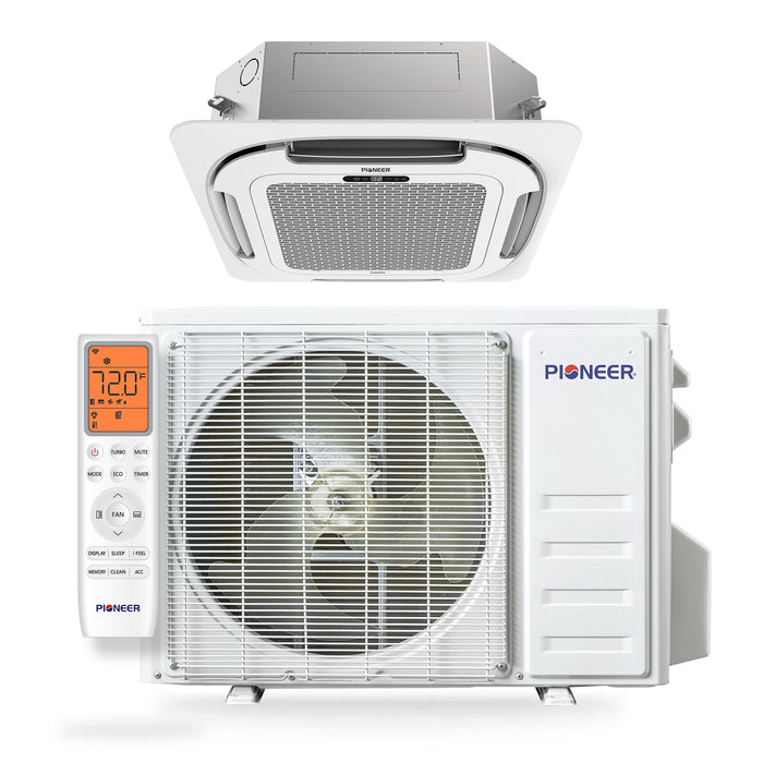 Pioneer® Quantum Ultra™ 9,000 BTU 23 SEER2 230V Ceiling Cassette Ductless Mini-Split Air Conditioner Inverter Heat Pump Full Set